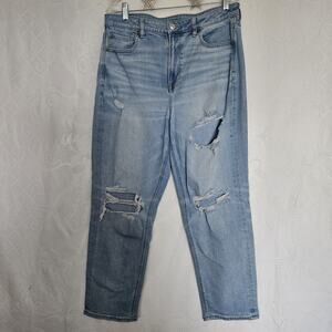 American Eagle Outfitters Size 14 Stretch Distressed Lightwash Jean Grunge 90s